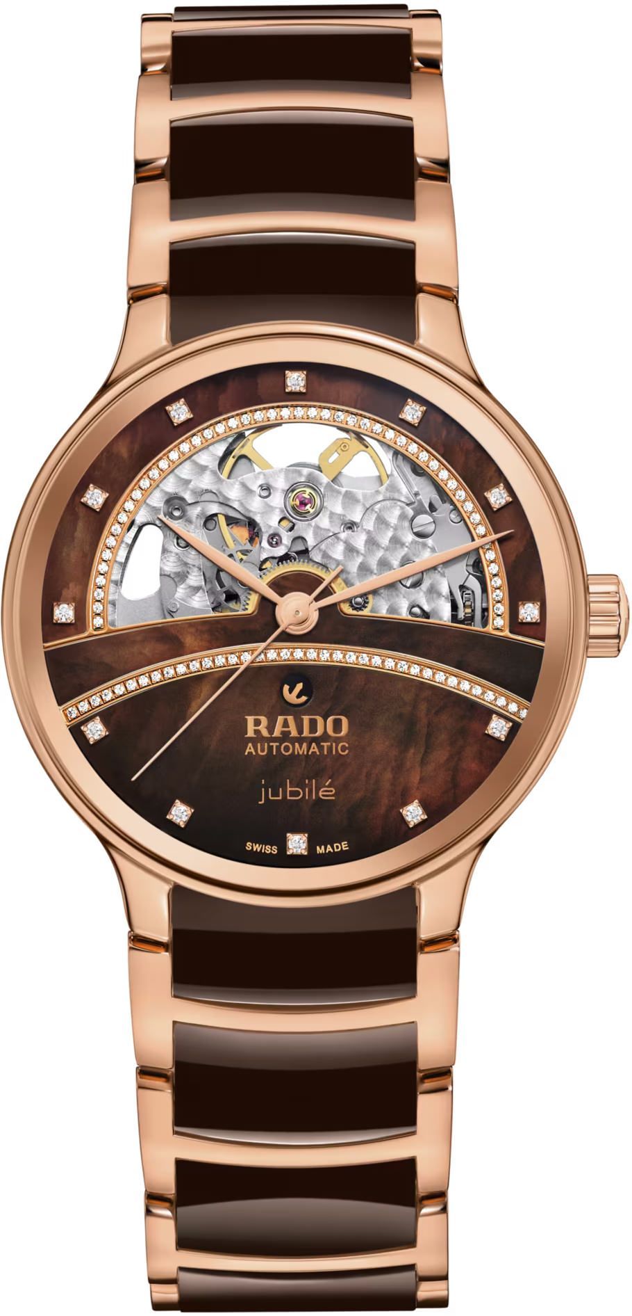 Rado Centrix  Brown MOP & Rose Gold Dial 35 mm Automatic Watch For Women - 1