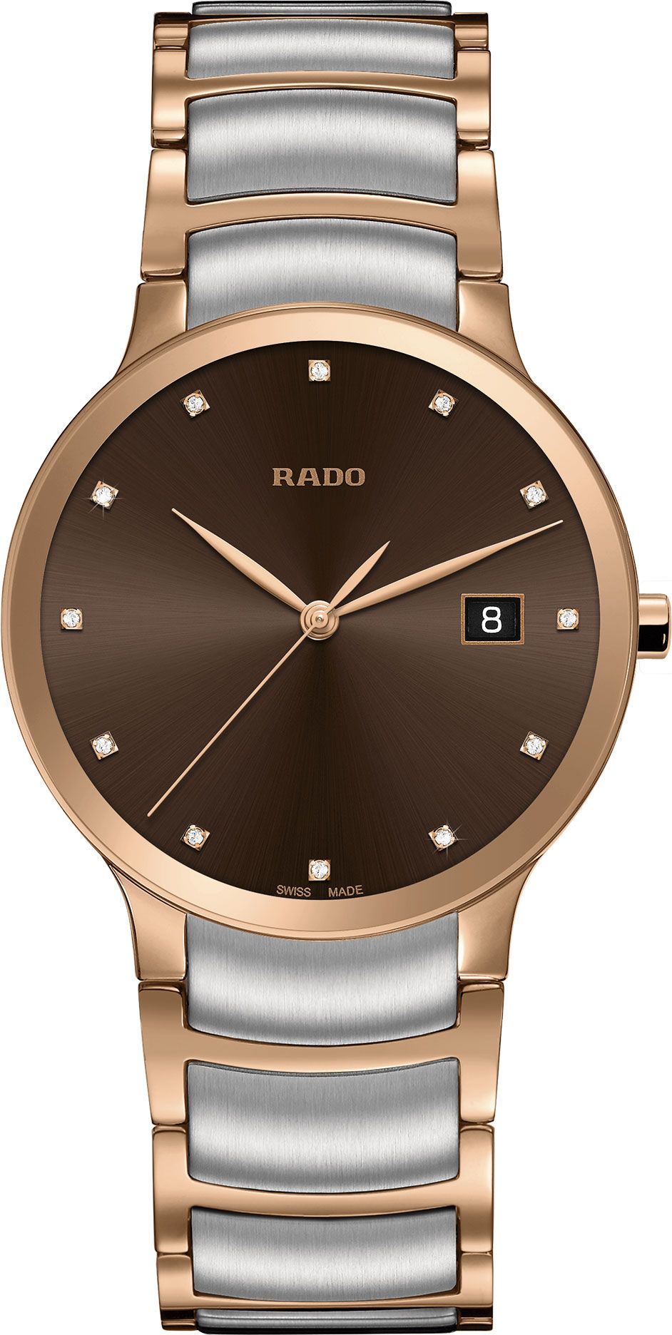 Rado Centrix  Brown Dial 38 mm Quartz Watch For Men - 1