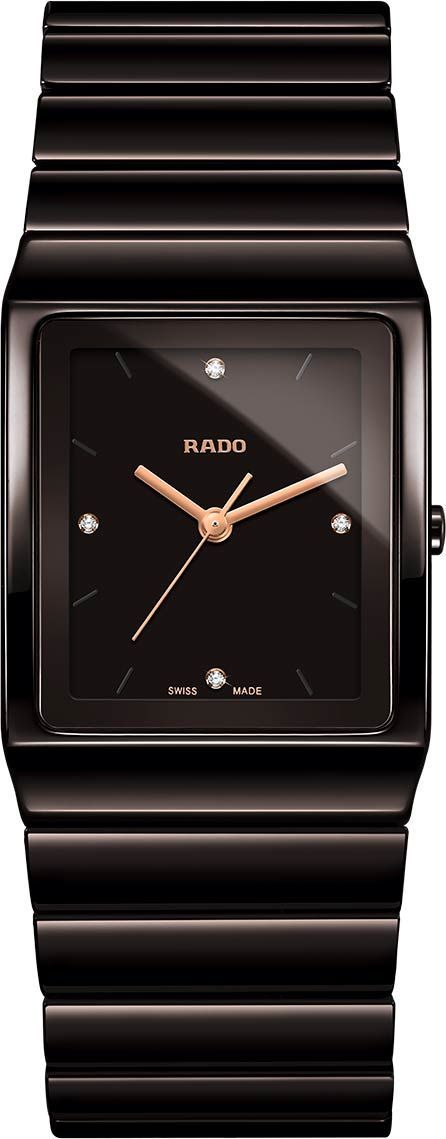 Rado Ceramica  Brown Dial 30 mm Quartz Watch For Men - 1