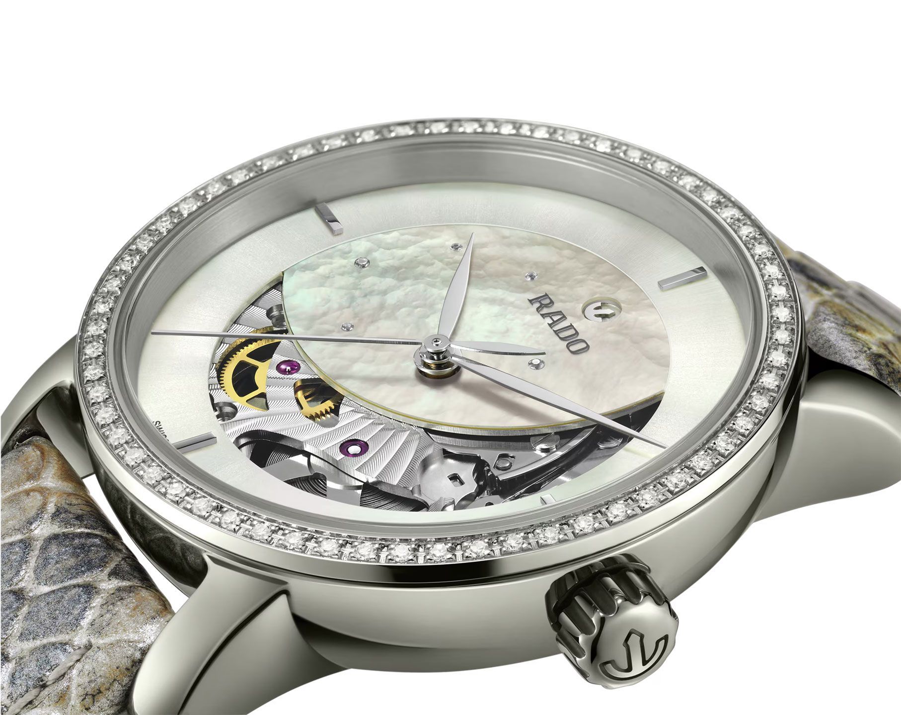 Rado DiaMaster  White MOP Dial 35 mm Automatic Watch For Women - 4