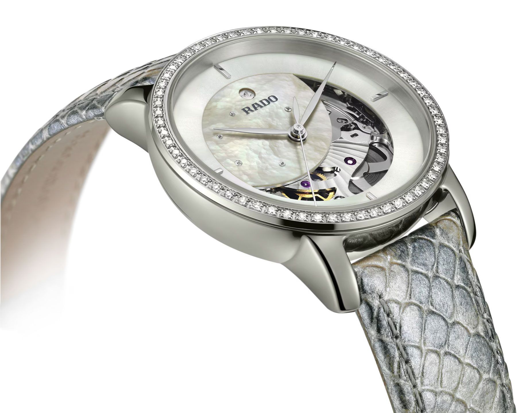 Rado DiaMaster  White MOP Dial 35 mm Automatic Watch For Women - 5