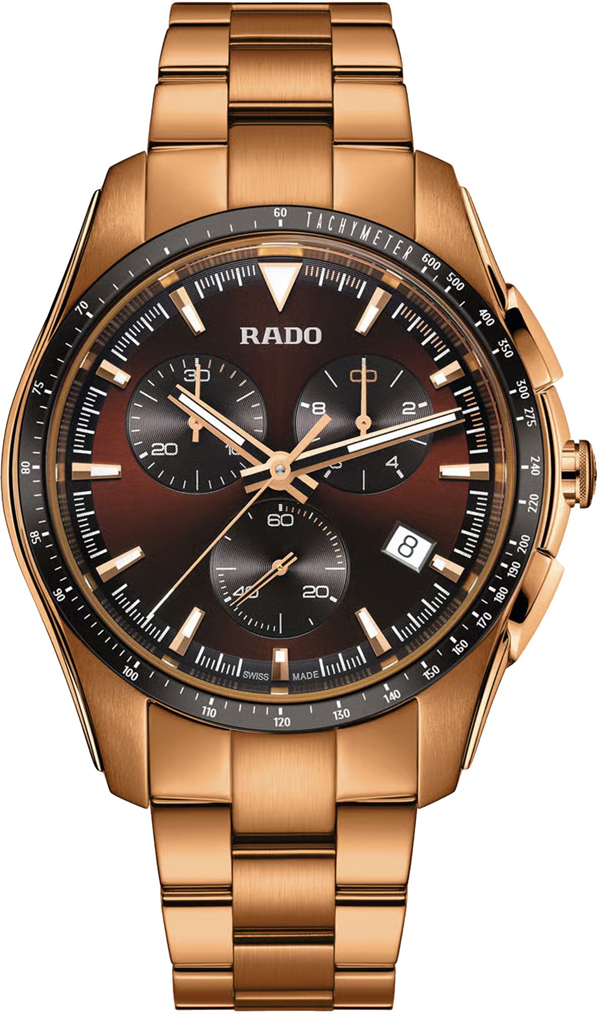 Rado HyperChrome Quartz Men Watches in Round case Brown Dial
