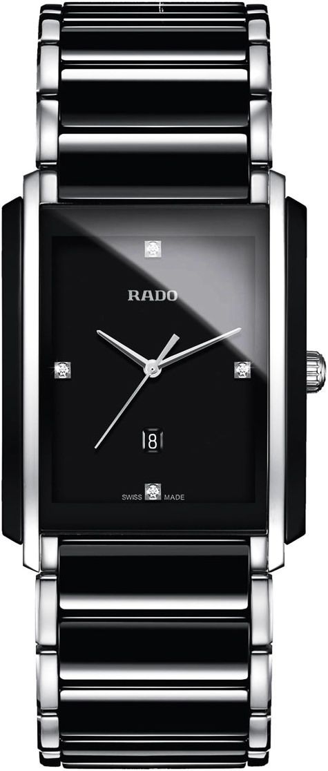Rado Integral  Black Dial 31 mm Quartz Watch For Men - 1