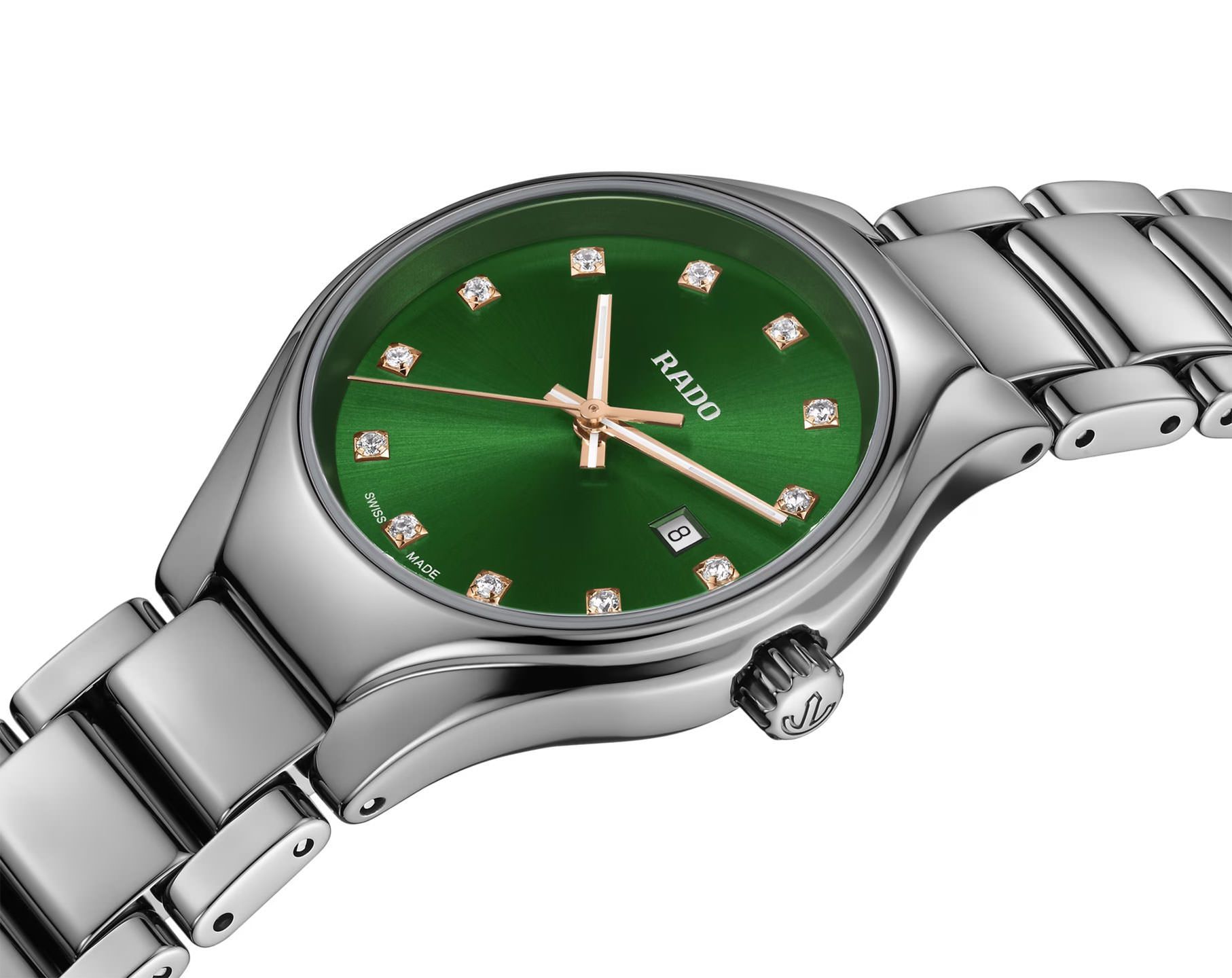 Rado True Round  Green Dial 30 mm Quartz Watch For Women - 2