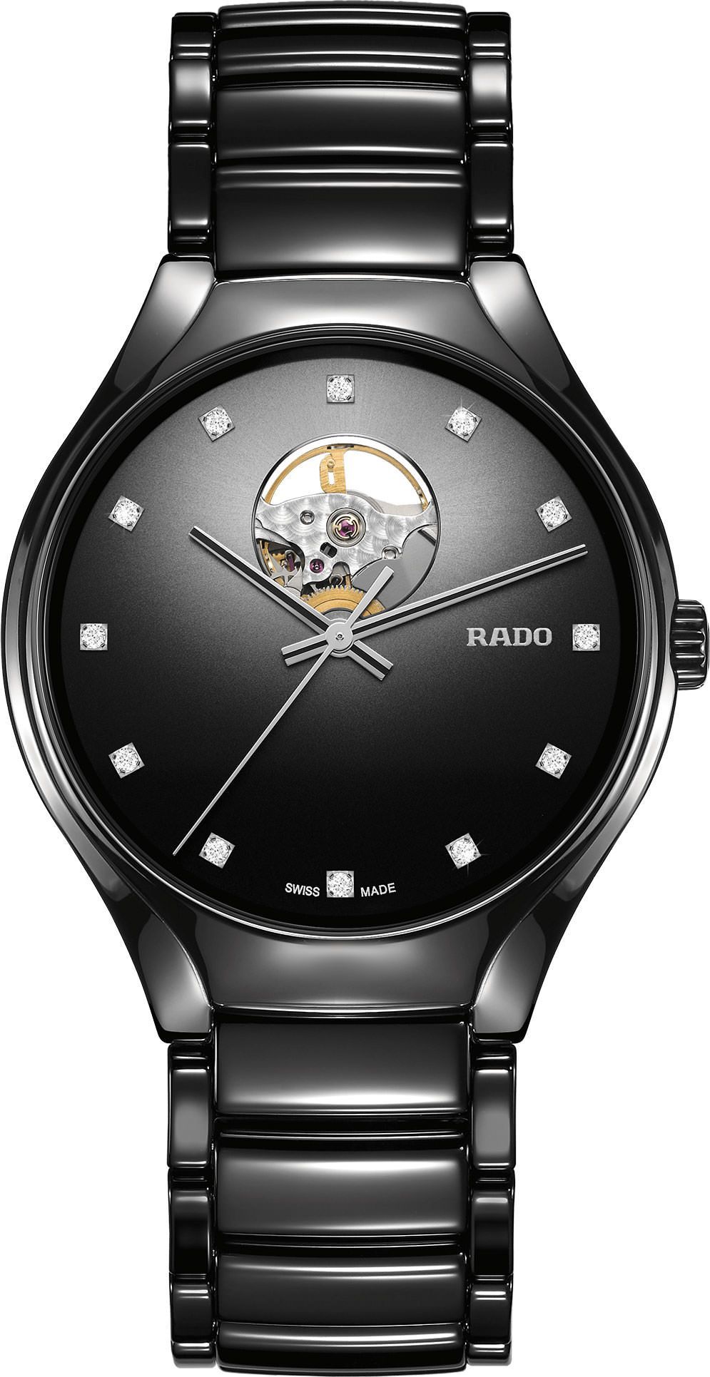 Rado True Round  Black Dial 40 mm Automatic Watch For Unisex - 1