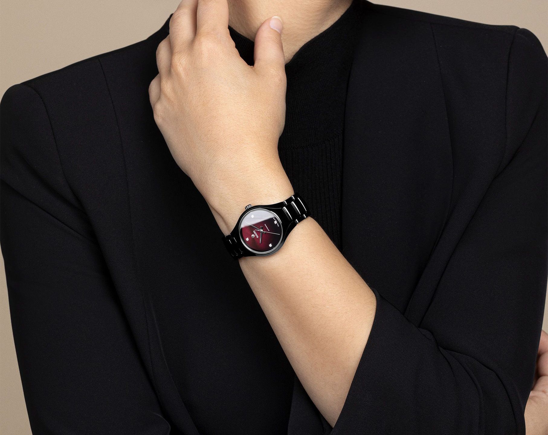 Rado True Round  Red Dial 30 mm Automatic Watch For Women - 2