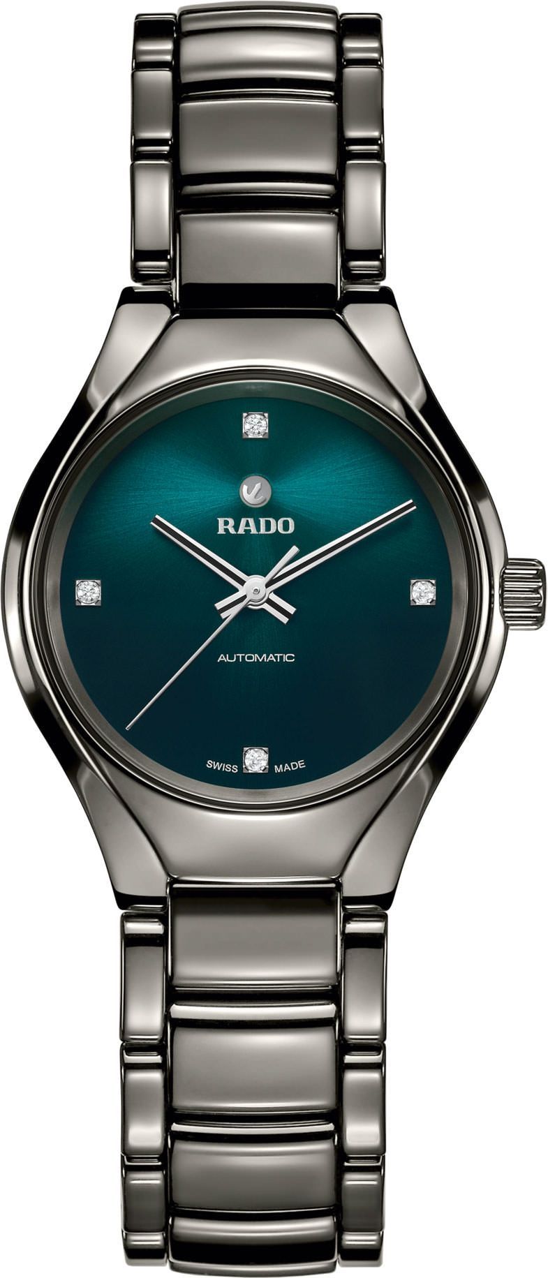 Rado True Round  Green Dial 30 mm Automatic Watch For Women - 1