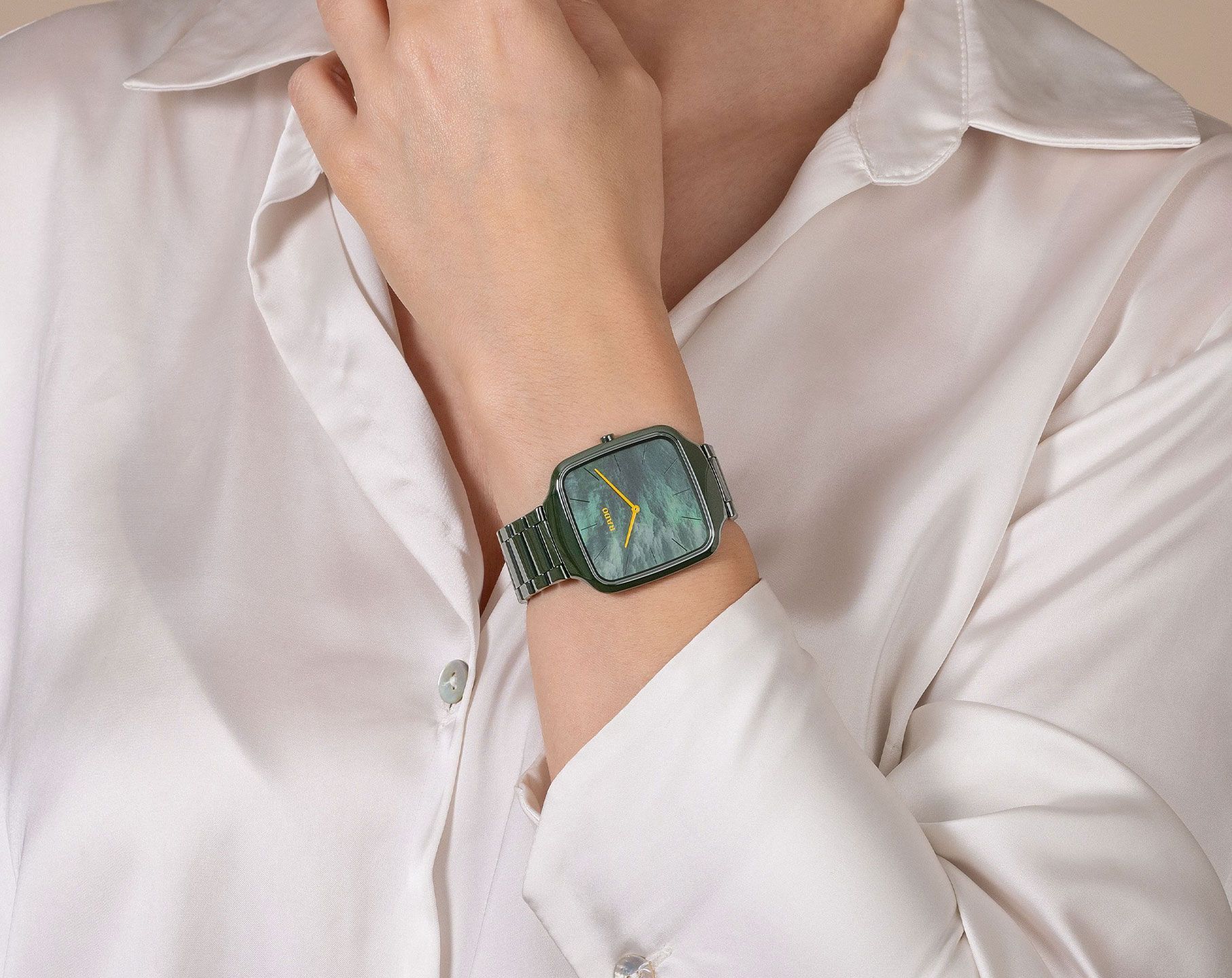 Rado True Square  Green MOP Dial 37 mm Quartz Watch For Unisex - 3