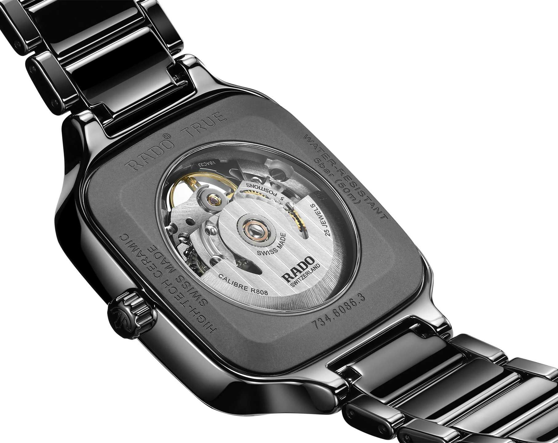Rado True Square  Skeleton Dial 38 mm Automatic Watch For Unisex - 3