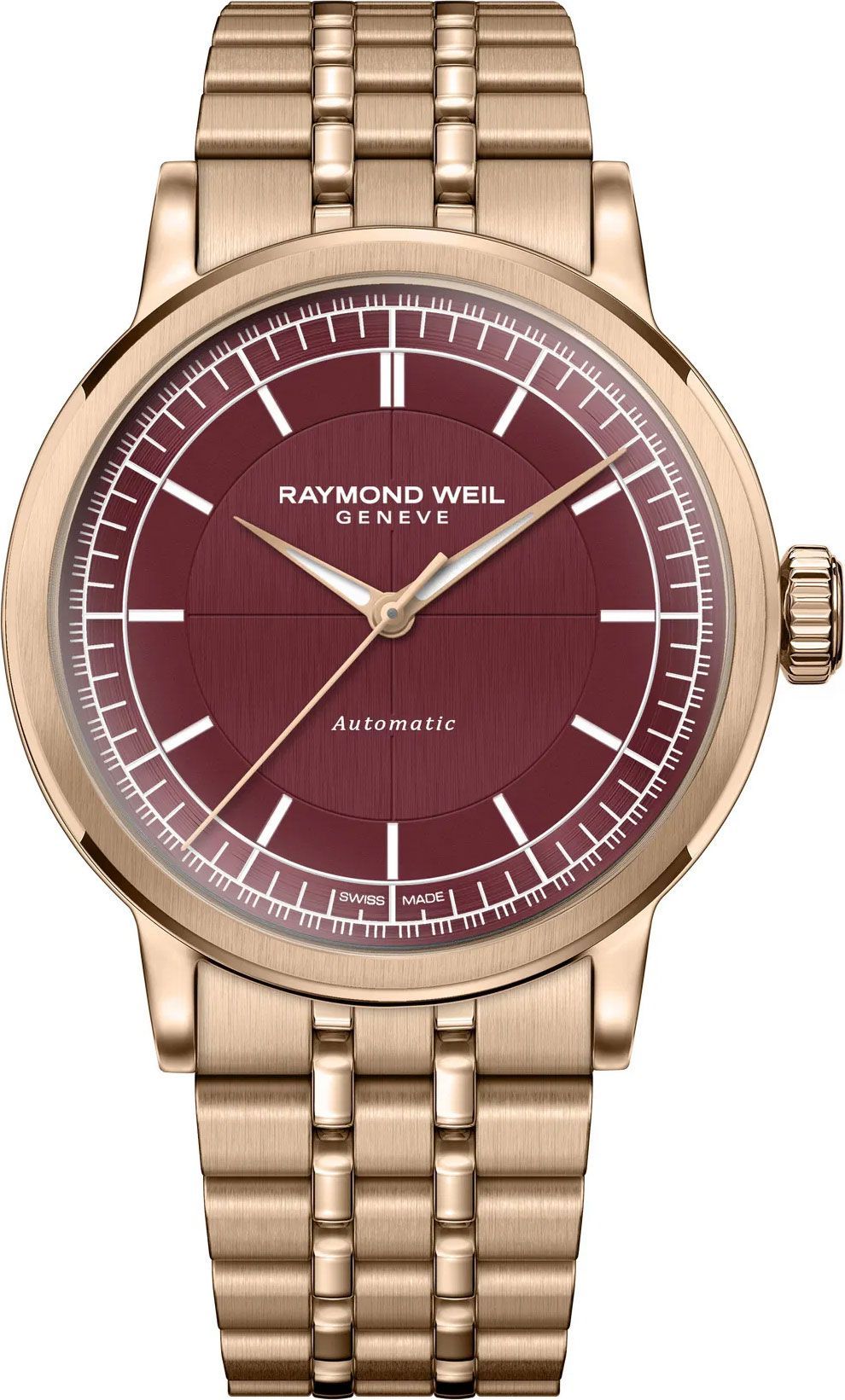 Raymond Weil Millesime  Burgundy Dial 35 mm Automatic Watch For Women - 1