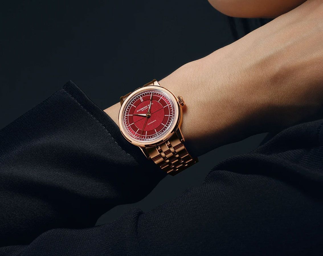 Raymond Weil Millesime  Burgundy Dial 35 mm Automatic Watch For Women - 3