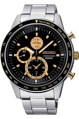 Seiko 5 Sports  Black Dial 46 mm Quartz Watch For Men - 1