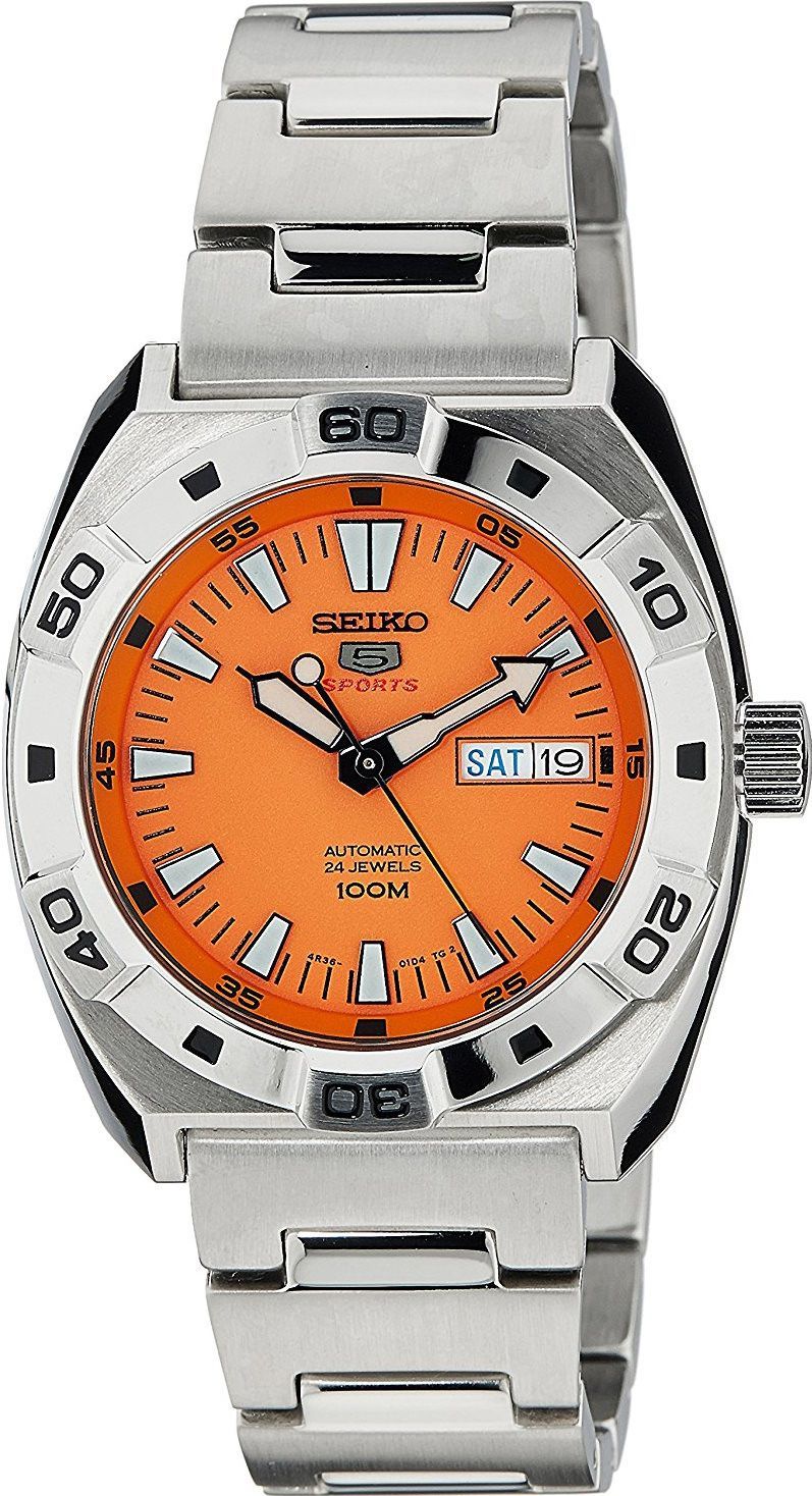 Seiko Seiko 5  Orange Dial 41.4 mm Automatic Watch For Men - 1