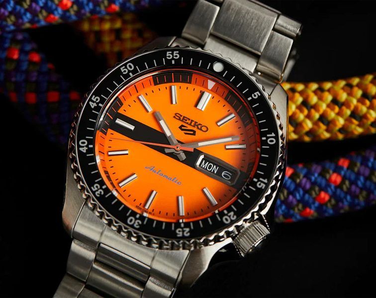 Seiko 5 Sports SKX Orange Dial 42.5 mm Automatic Watch For Men - 4