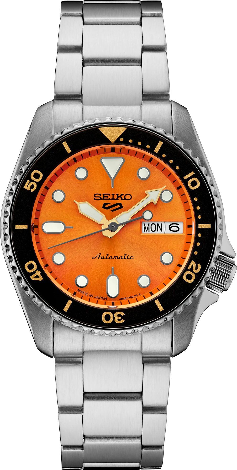 Seiko 5 Sports SKX Sports Style Orange Dial 38 mm Manual Winding Watch For Men - 1