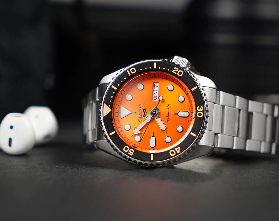 Seiko 5 Sports SKX Orange Dial 38 mm Automatic Watch For Men - 6