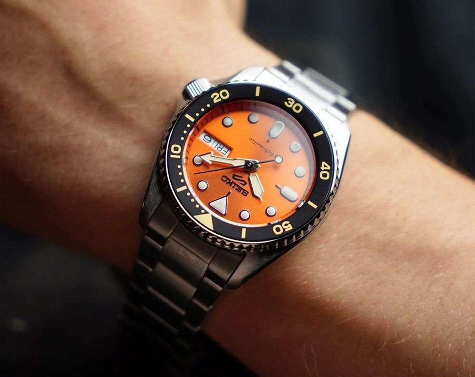 Seiko 5 Sports SKX Orange Dial 38 mm Automatic Watch For Men - 8