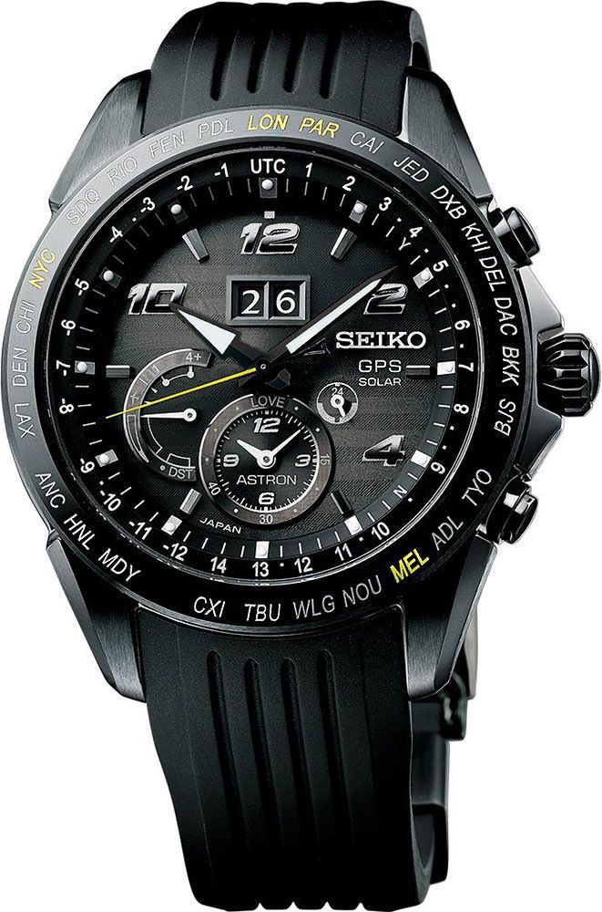 Seiko Astron Big Date Black Dial 45.5 mm Quartz Watch For Men - 1
