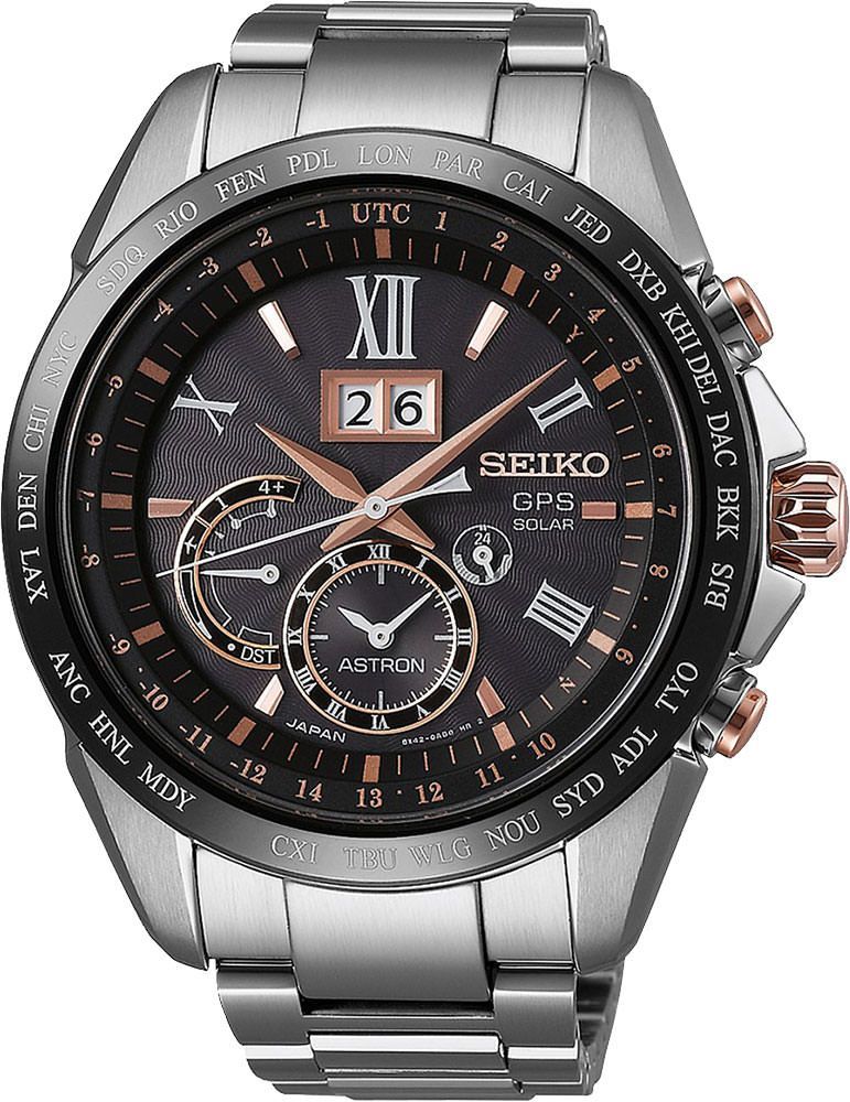 Seiko Astron GPS Solar Brown Dial 45 mm Quartz Watch For Men - 1