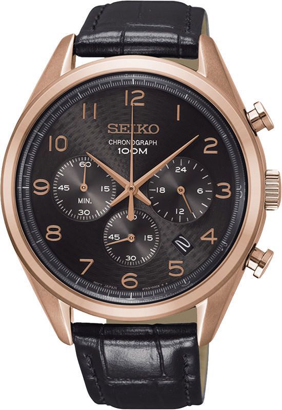 Seiko Dress  Black Dial 42.5 mm Quartz Watch For Men - 1