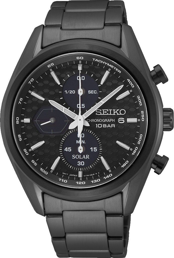 Seiko  41.4 mm Watch in Black Dial For Men - 1