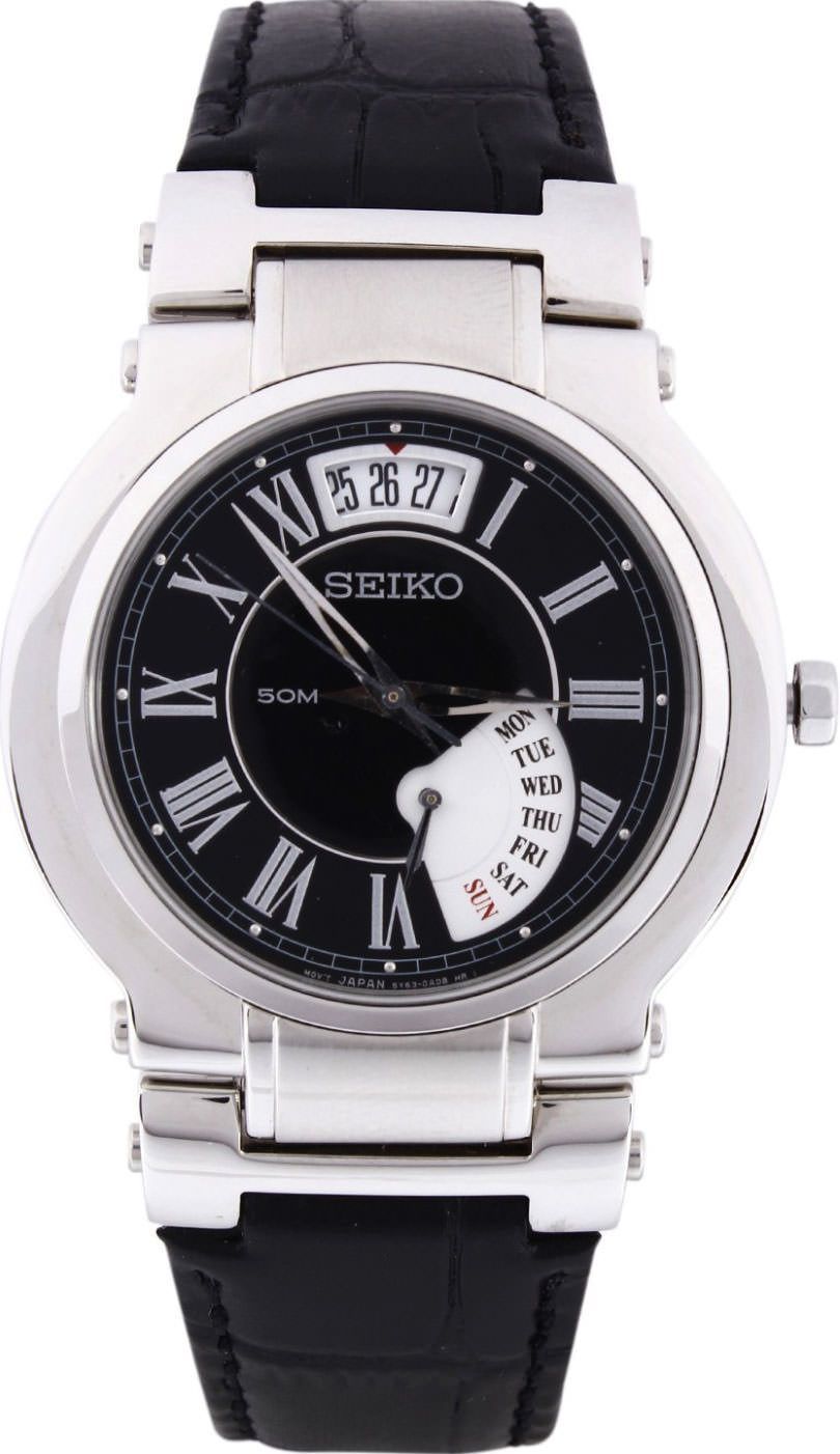 Seiko Dress  Black Dial 38 mm Quartz Watch For Men - 1