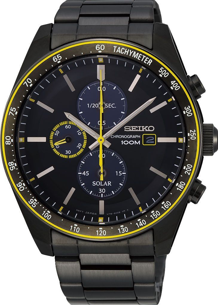 Seiko Dress  Black Dial 44 mm Quartz Watch For Men - 1