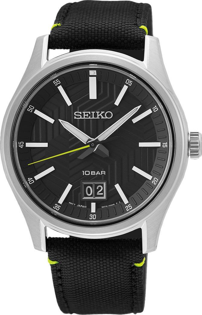 Seiko  39.5 mm Watch in Black Dial For Men - 1