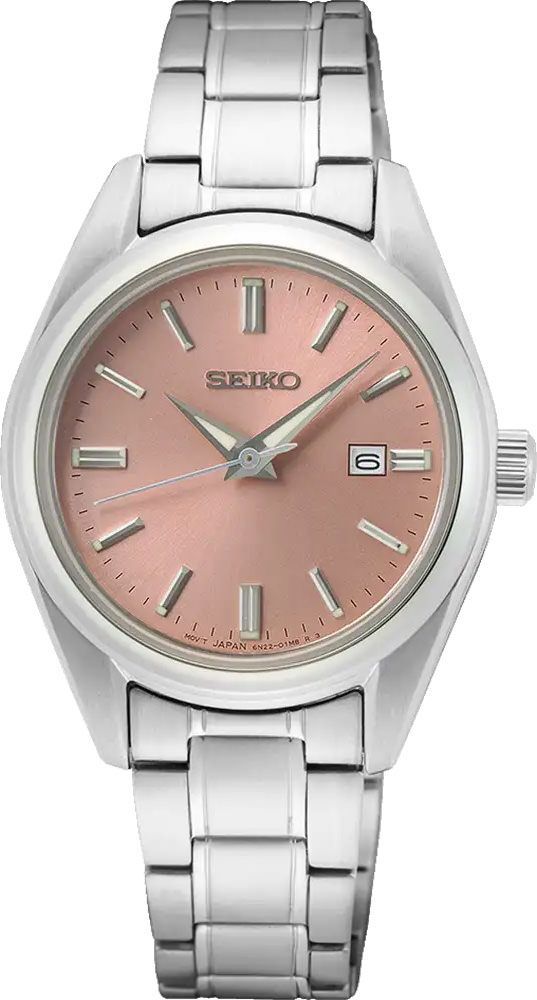 Seiko Dress  Salmon Dial 29.8 mm Quartz Watch For Women - 1