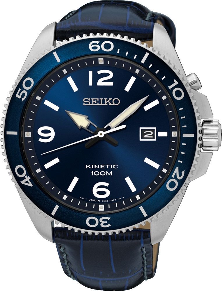 Seiko Kinetic  Blue Dial 44.7 mm Quartz Watch For Men - 1