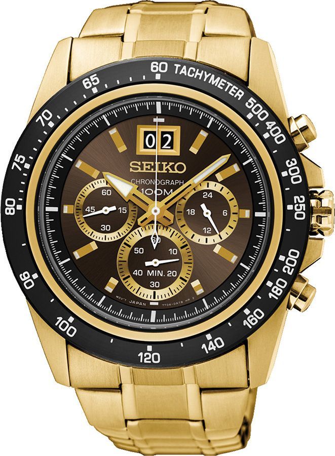 Seiko Lord  Brown Dial 44.2 mm Quartz Watch For Men - 1