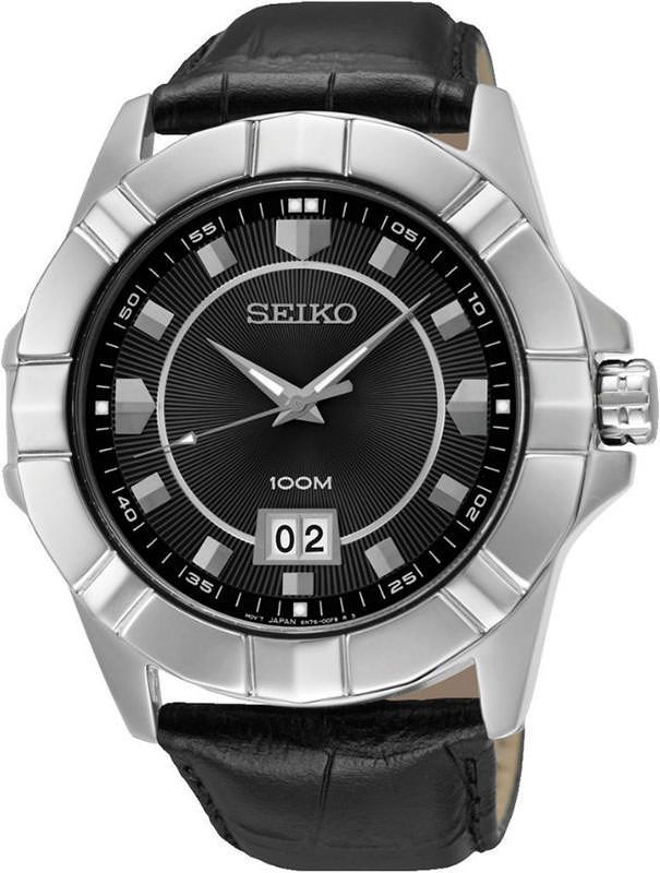 Seiko  43.7 mm Watch in Black Dial For Men - 1