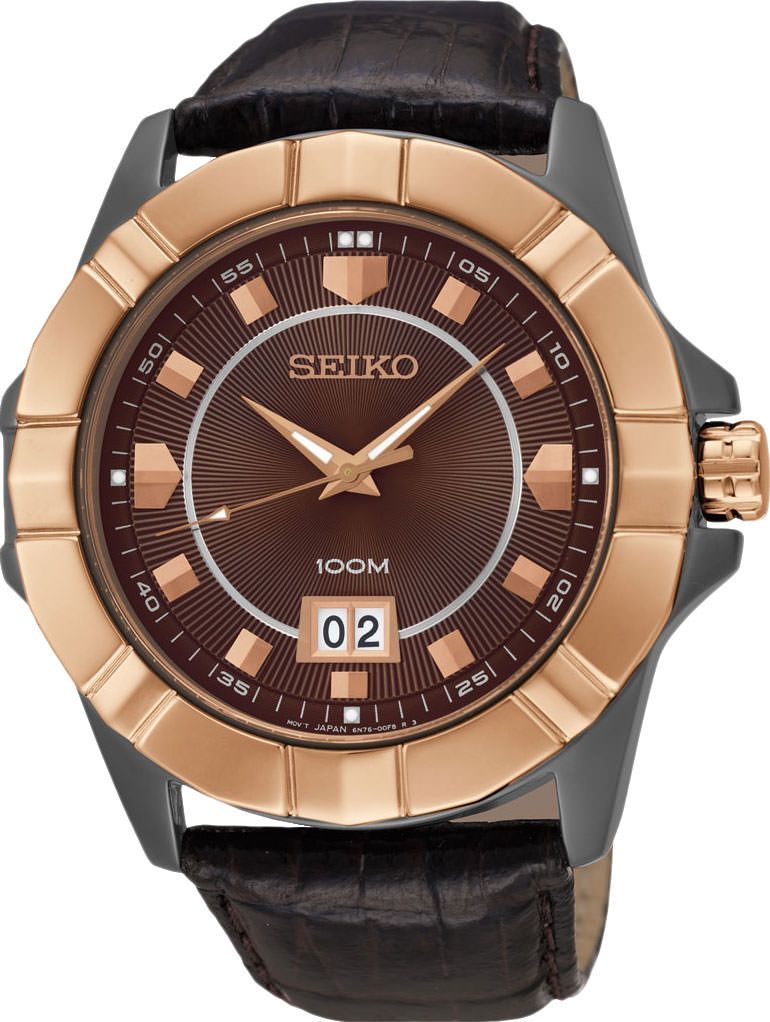 Seiko Lord  Brown Dial 43.7 mm Quartz Watch For Men - 1