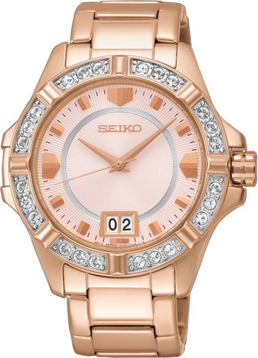 Seiko Lord  Pink Dial 37.4 mm Quartz Watch For Women - 1