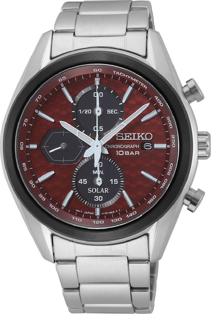 Seiko  41.4 mm Watch in Red Dial For Men - 1