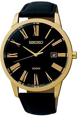 Seiko Mens  Black Dial 42 mm Quartz Watch For Men - 1
