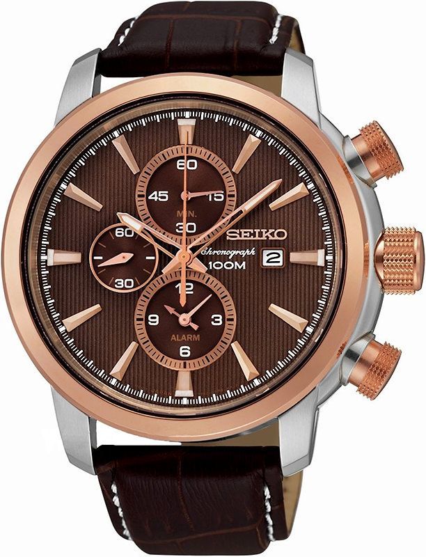 Seiko  43.8 mm Watch in Brown Dial For Men - 1