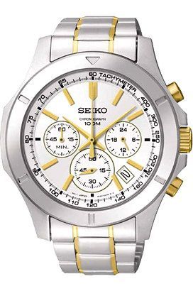 Seiko Mens  White Dial 44 mm Quartz Watch For Men - 1