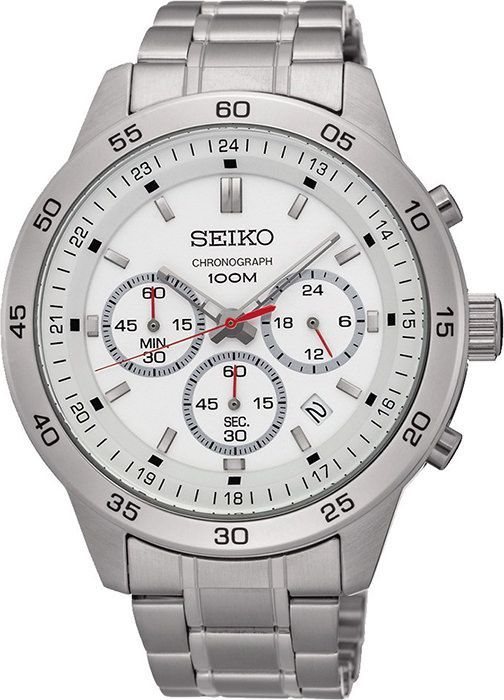Seiko Promo  Silver Dial 44 mm Quartz Watch For Men - 1