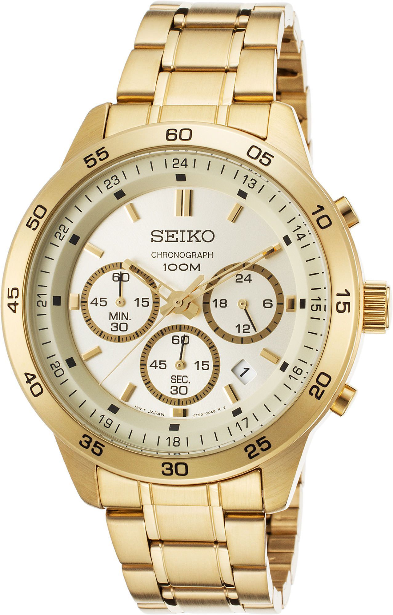 Seiko  44 mm Watch in Champagne Dial For Men - 1