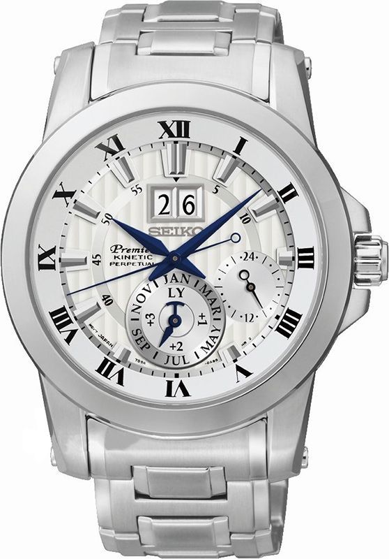 Seiko Kinetic 42 mm Watch in Silver Dial For Men - 1