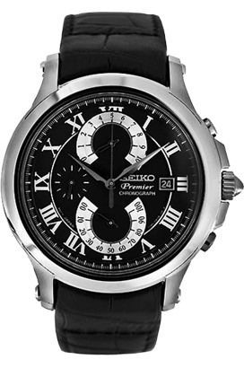 Seiko Premier  Black Dial 40 mm Quartz Watch For Men - 1