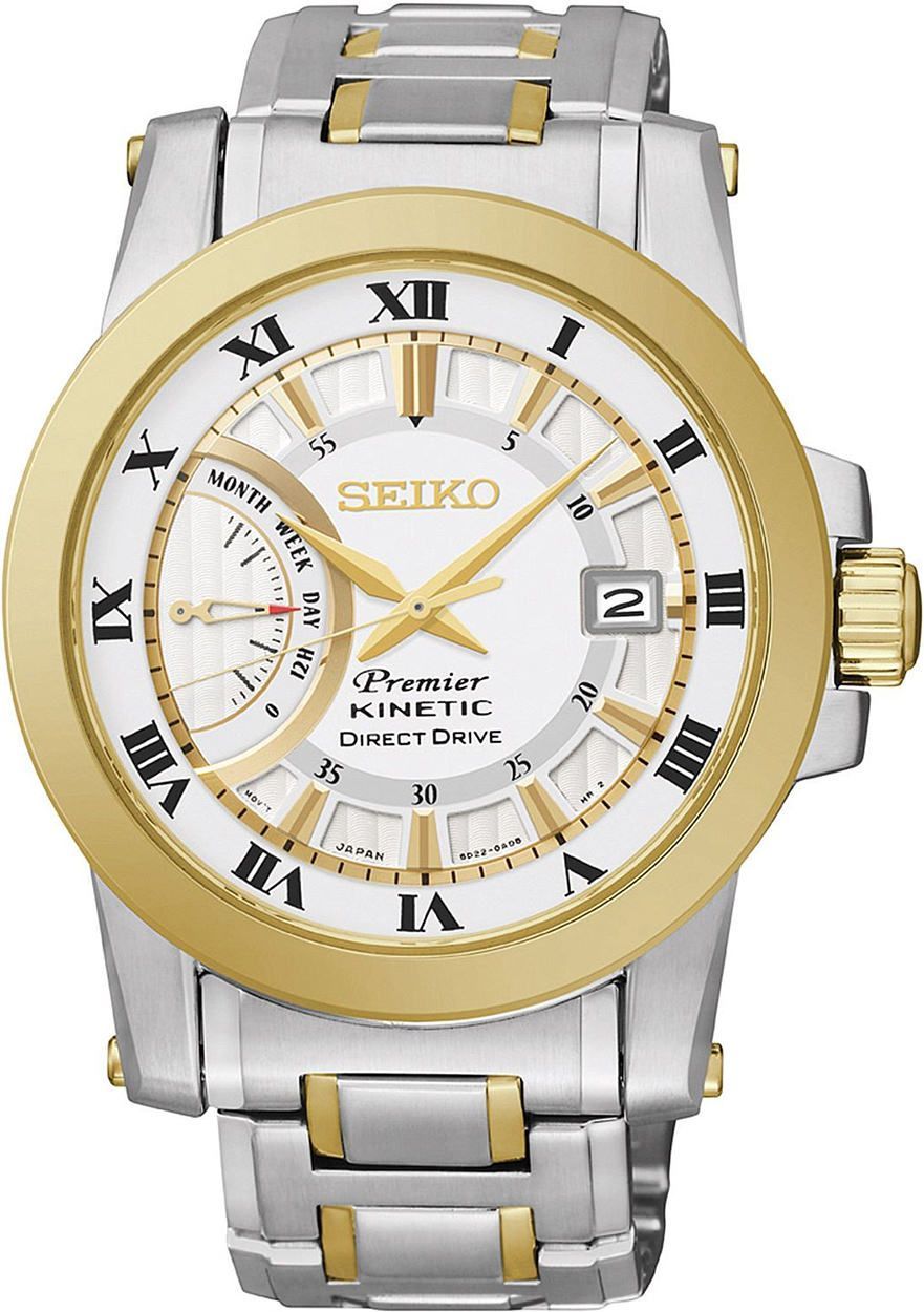 Seiko Premier Kinetic White Dial 42 mm Quartz Watch For Men - 1