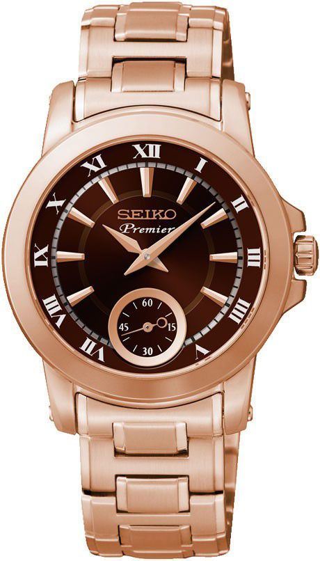 Seiko Premier Quartz Brown Dial 21 mm Quartz Watch For Women - 1