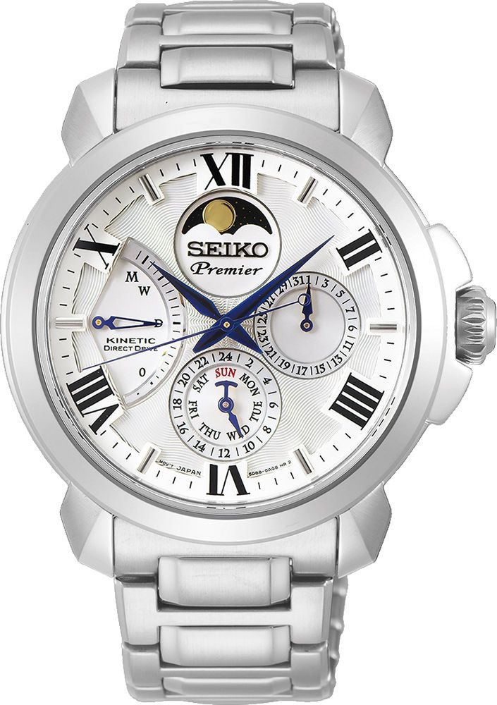 Seiko Kinetic 42.5 mm Watch in White Dial For Men - 1