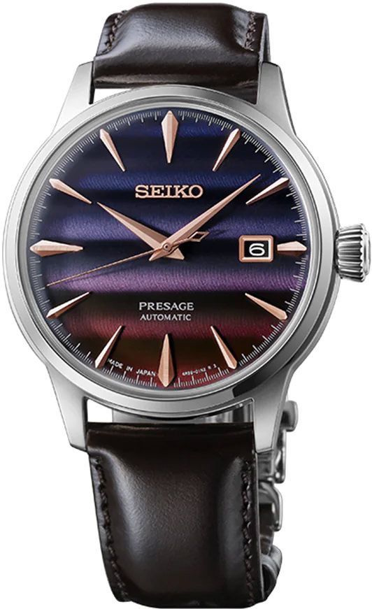 Seiko Presage Cocktail Time Purple & Burgundy Dial 40.5 mm Manual Winding Watch For Men - 1