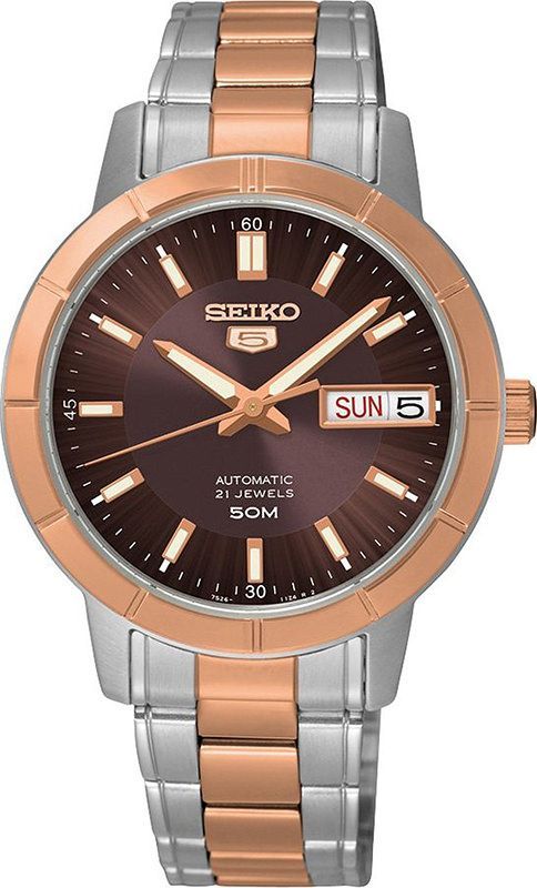 Seiko Seiko 5  Brown Dial 34 mm Automatic Watch For Women - 1
