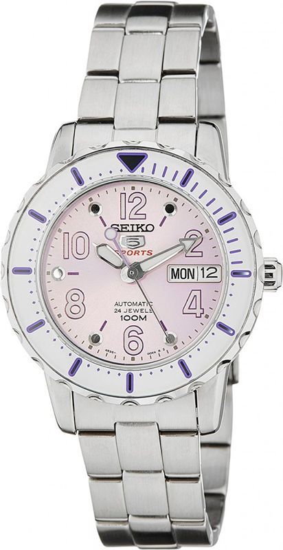 Seiko Seiko 5 Sports  Pink Dial 36 mm Automatic Watch For Men - 1