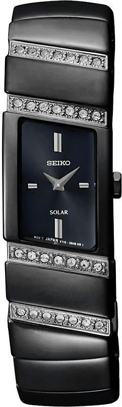 Seiko  16 mm Watch in Black Dial For Women - 1