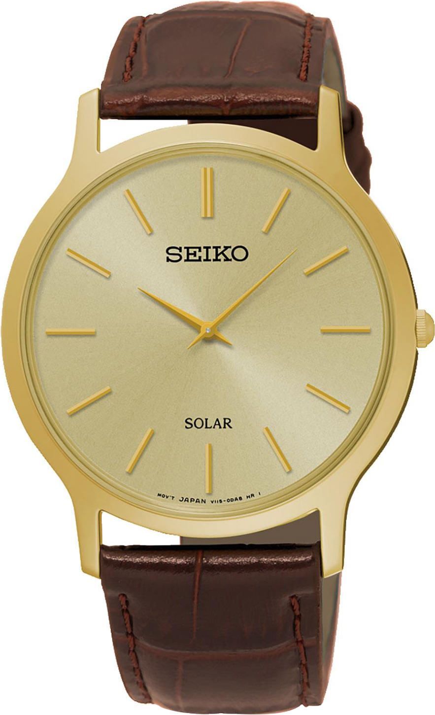 Seiko Solar  Champagne Dial 38 mm Quartz Watch For Men - 1